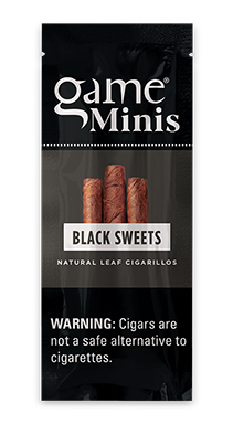 A three stick pouch of Black Sweets flavor Game minis.
