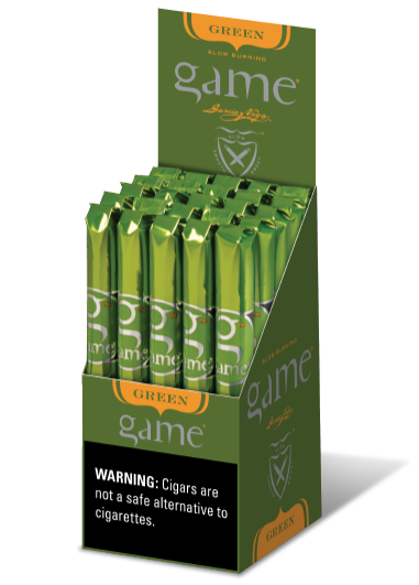 A box of Green flavor Game Palmas.